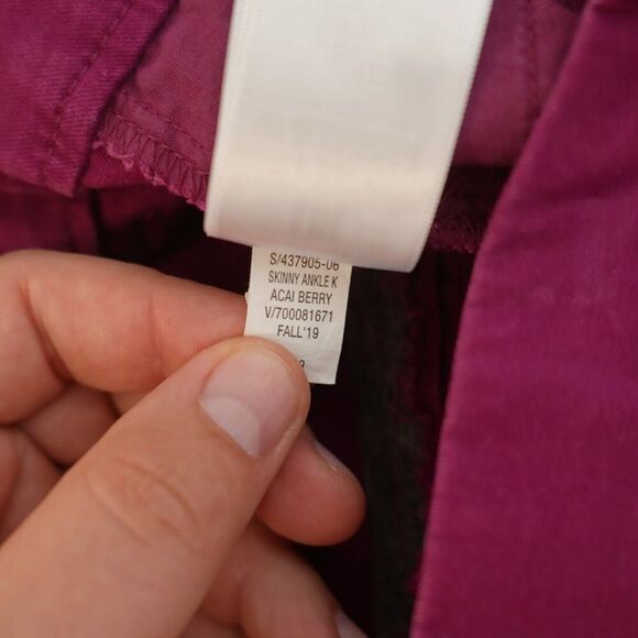 Gap Purple Signature Skinny Ankle Khaki Mid Rise Size 6 Chino Pants 31 / 27 - Picture 7 of 7